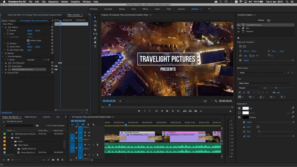 Snapshot of Adobe Premiere Pro