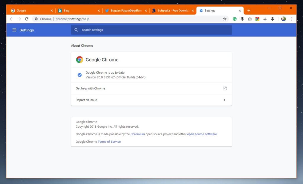 Snapshot of chrome