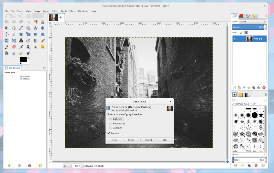 Snapshot of Gimp